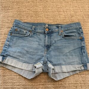 7 For All Mankind Light Blue Jean Shorts